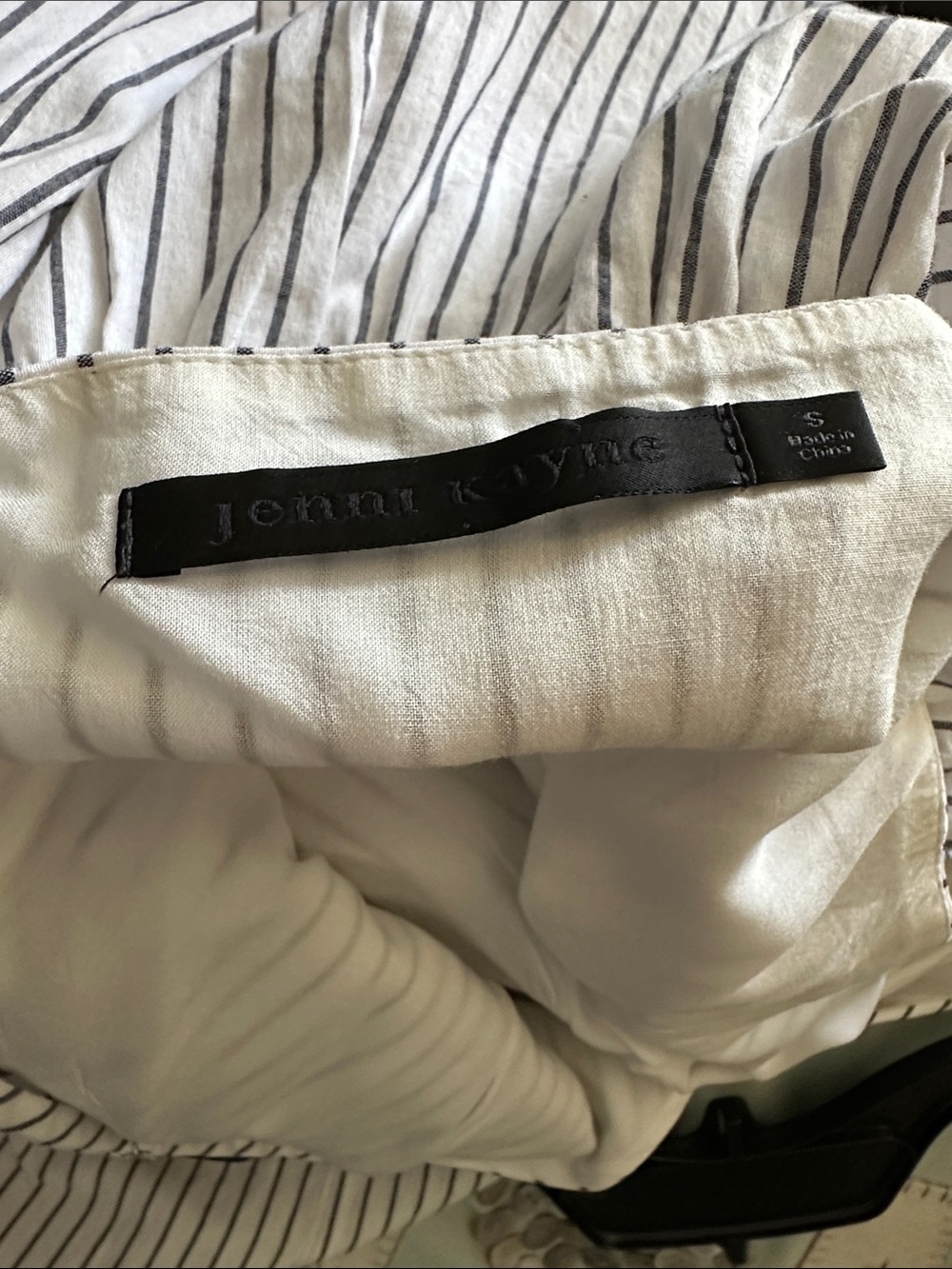 Jenni Kayne Cove Dress Size Small White Navy Stripe Cotton Maxi Dress Pockets - Picture 11 of 12
